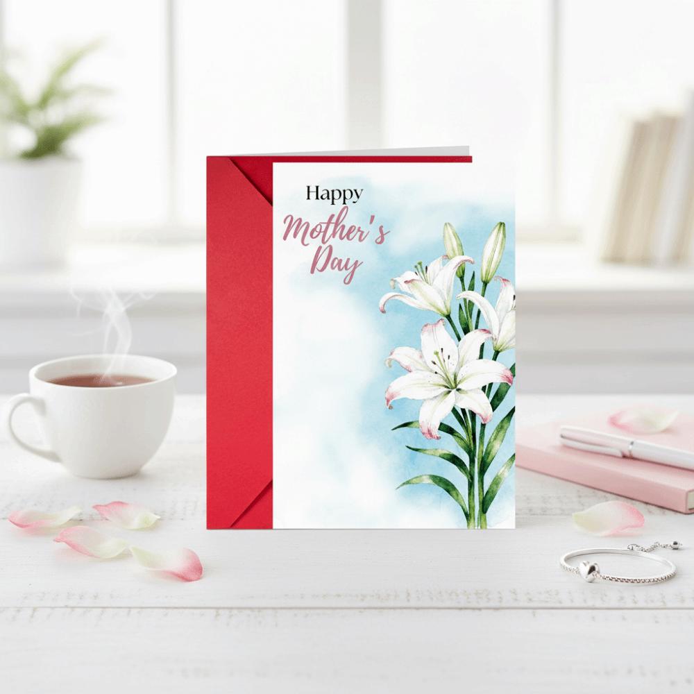 10Pcs/Set Folding Mother's Day Greeting Card Elegant Holiday Card Thank You Card Invitations Cards