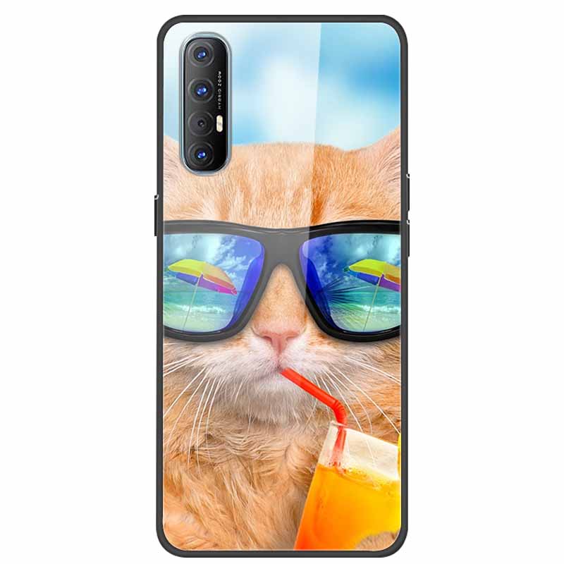 Glass Case For Oppo Reno 3 Pro 5G Case Soft Bumper Hard Tempered Glass Back Cover For Oppo Reno3 Pro 2019 Phone Case Funda Bag