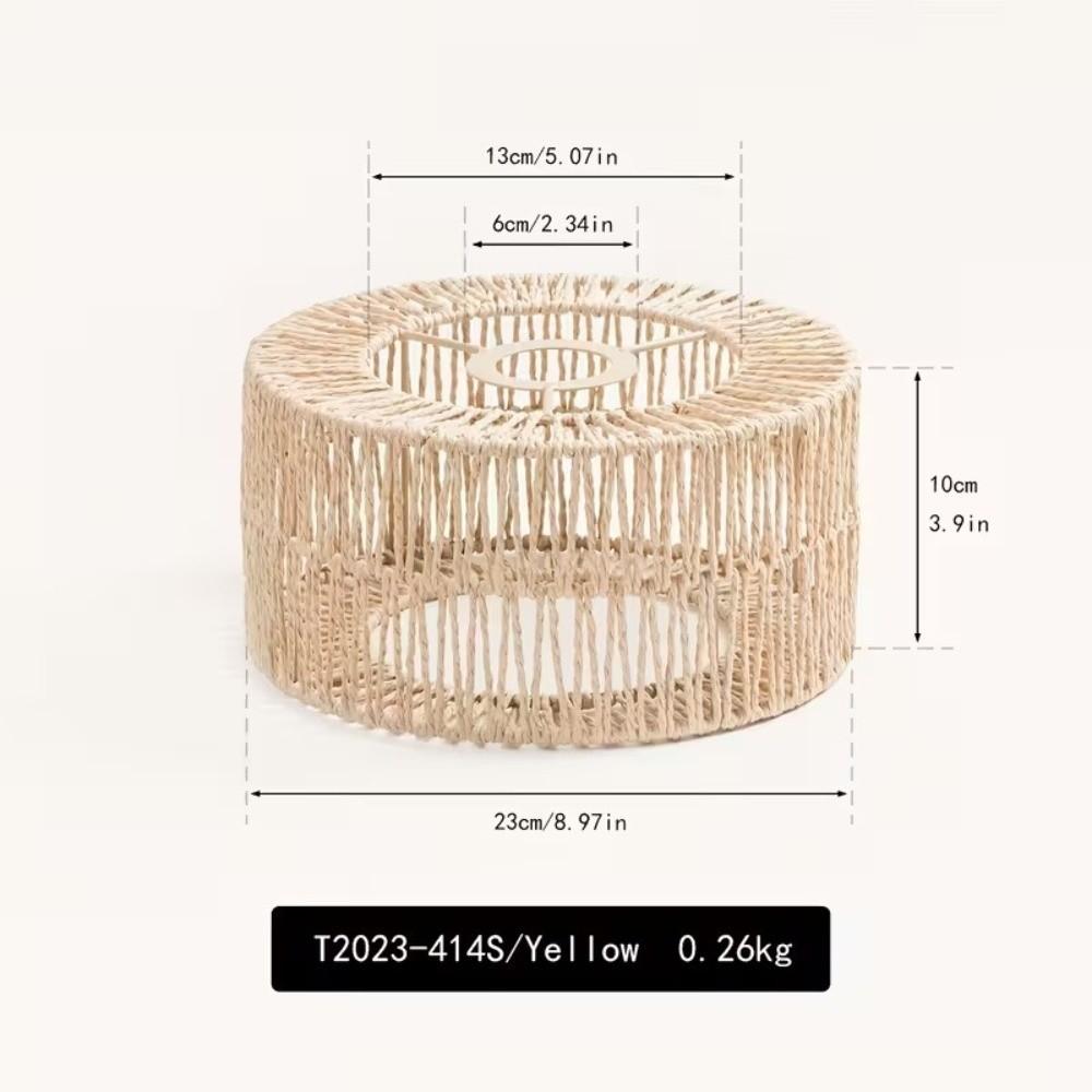 New Paper-made Weave Lampshade Vintage Bohemian Style Pendant Lamp Shade Home Decor Handwoven Hanging Lamp Shade for Living Room
