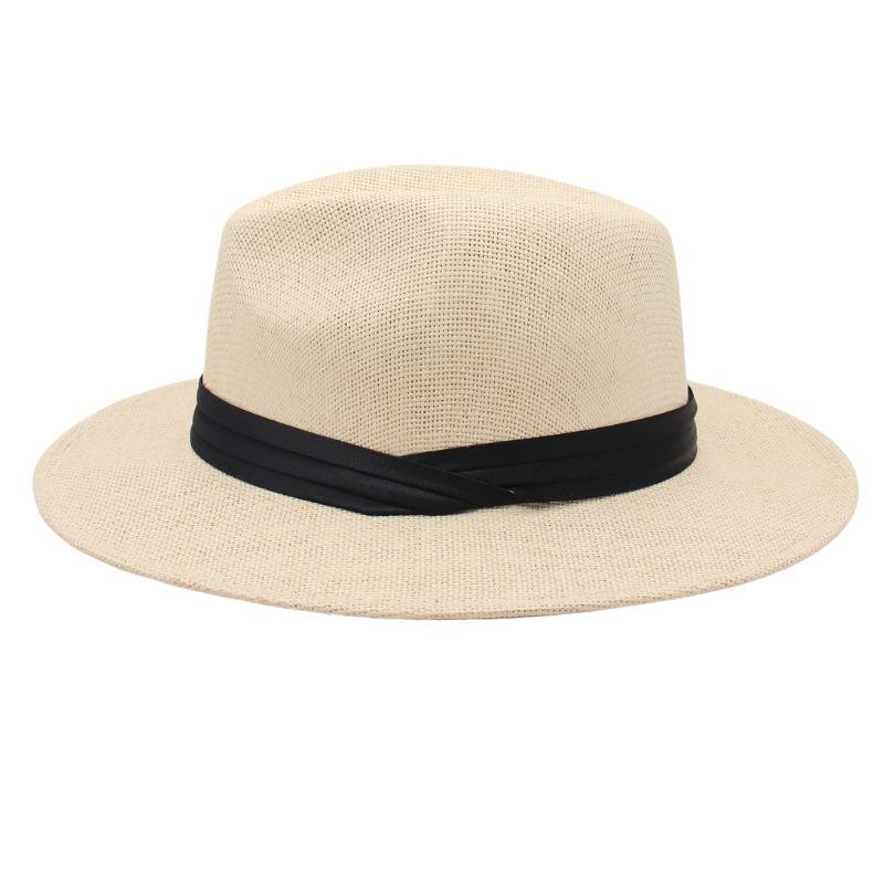 Spring And Summer Straw Hat Breathable Cool Hat Beach Sun Protection Visor Hat Gentleman Jazz Hat Men And Women Trendy