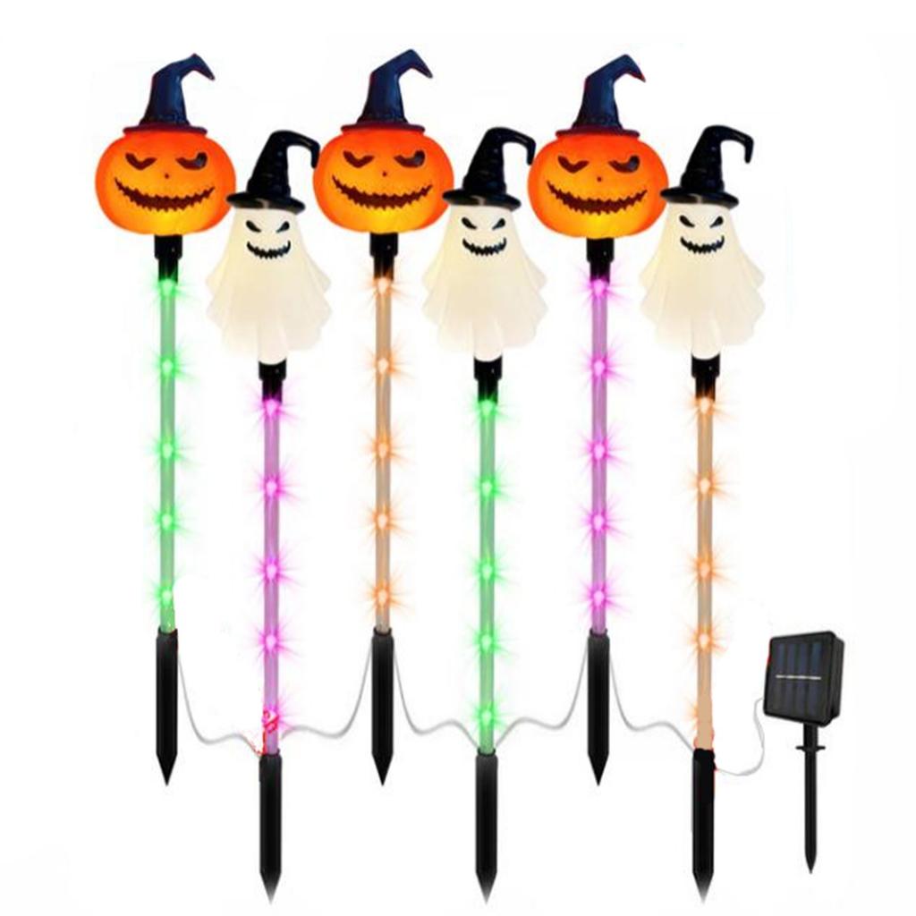 Solar Halloween Garden Lights – 6-Pack Waterproof LED & Stakes, Auto On/Off, 8-Hour Glow, Spooky Yard Decor For Trick-or-Treat