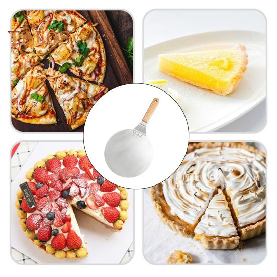 Lopatka na pizzu z nerezové oceli Velká kulatá lopatka Kuchyňská trouba Špachtle na pizzu Široký povrch Bezpečné nástroje na pečení pro domácí restaurační pekárnu