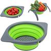 Collapsible Colander - LianXH 4 quart Space-Saver Collapsible Food Strainer BPA Free for Kitchen, Colander Basket with Handle and Brackets Over the