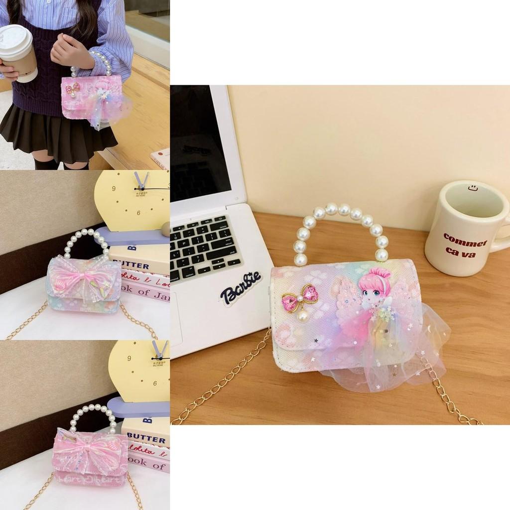 Adorable Princess Anna Themed Pu Handbag With Charming Pearl Bow For Girls