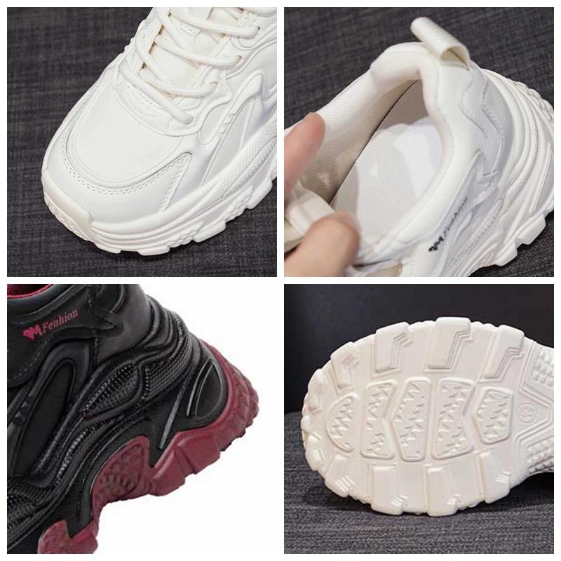 Fashion 9cm Microfiber Synthetic Leather Spring Ankle Booties Moccasins Fashion Shoes Autumn Boots Chunky Sneakers Women Chimney