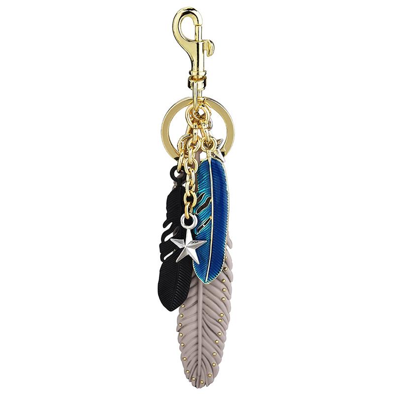 Feather Star Tassel Pendant Keychain High Quality Luxury Women Men Keyring Backpack Bag Car Key Chain Jewelry Gifts