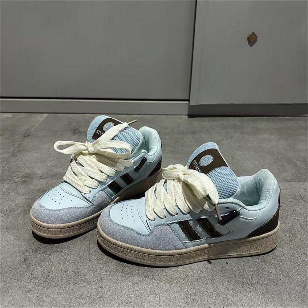 Spring Versatile New Niche Original Platform Lake Blue Bread Shoes Student Lightweight Casual Skateboard Shoes Women