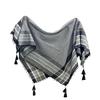 Palestinian Khufiya Scarf Black White Arabic Shemagh with Tassels Birthday Gift.