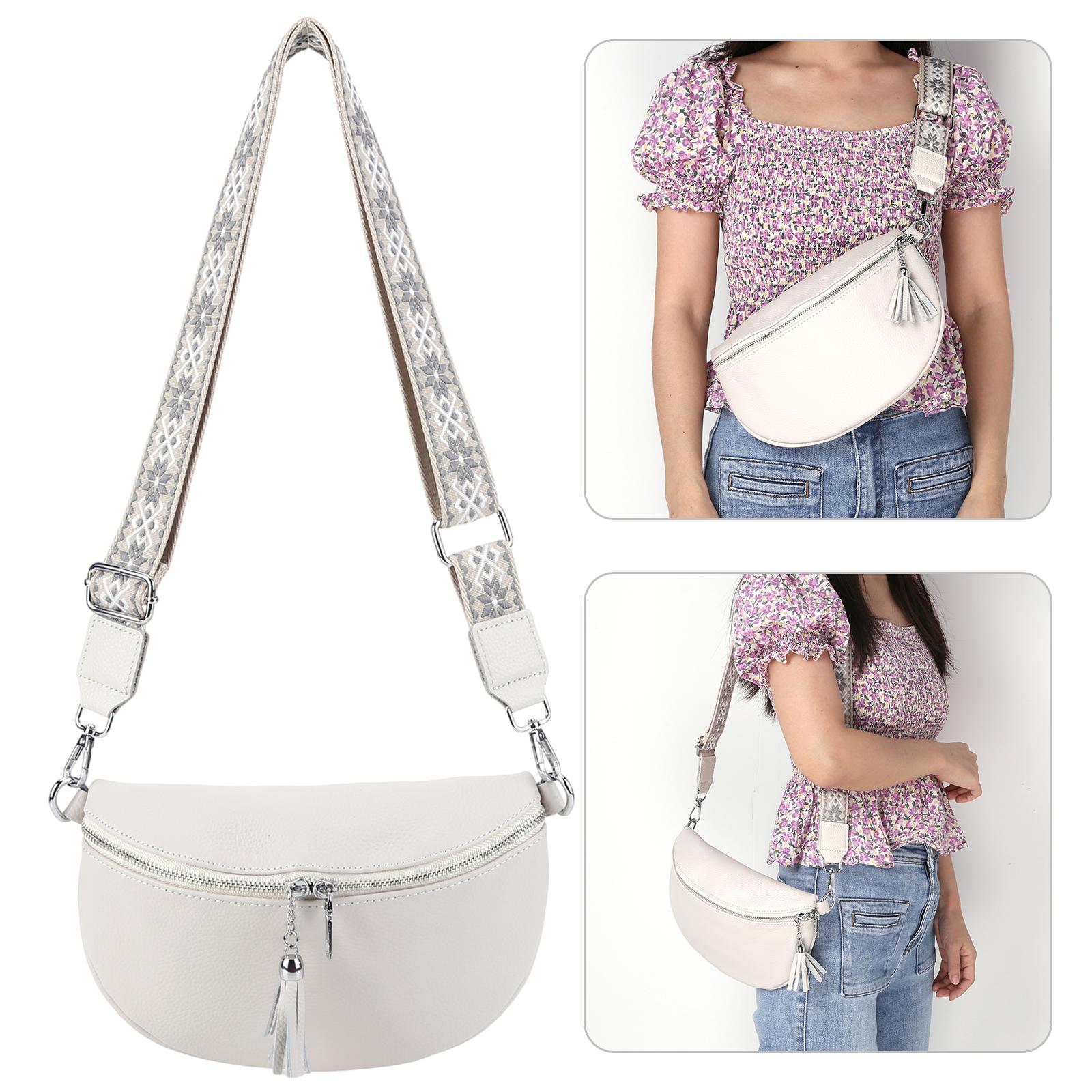 

Women Casual Crossbody Bag Versatile Fashion Shoulder Bag Genuine Leather Phone Pouch Guitar Strap Slouchy Travel Bag