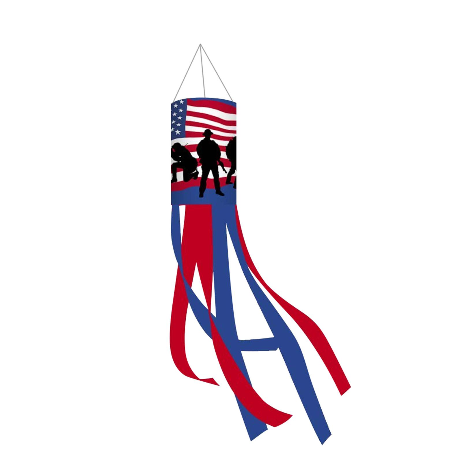 American Flag Windsock For Independence Day,Decorations Outdoor Hanging Stars Stripes USA Flags Patriotic Decor
