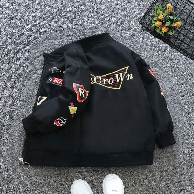 Spring Autumn Baby Boys and Girls Jacket Fashion Cartoon Bear Pattern Kids Windbreaker Coats For Children Outerwear Clothing 2-12Year