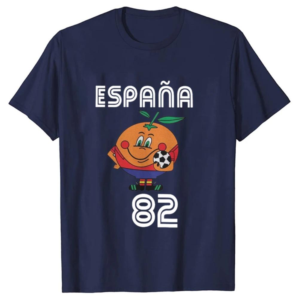 Casual Naranjito T Shirt Men Women's T-Shirt Crewneck Espana 82 Spain Mascot 1982 Soccer Football Tee Shirt Clothing Plus Size