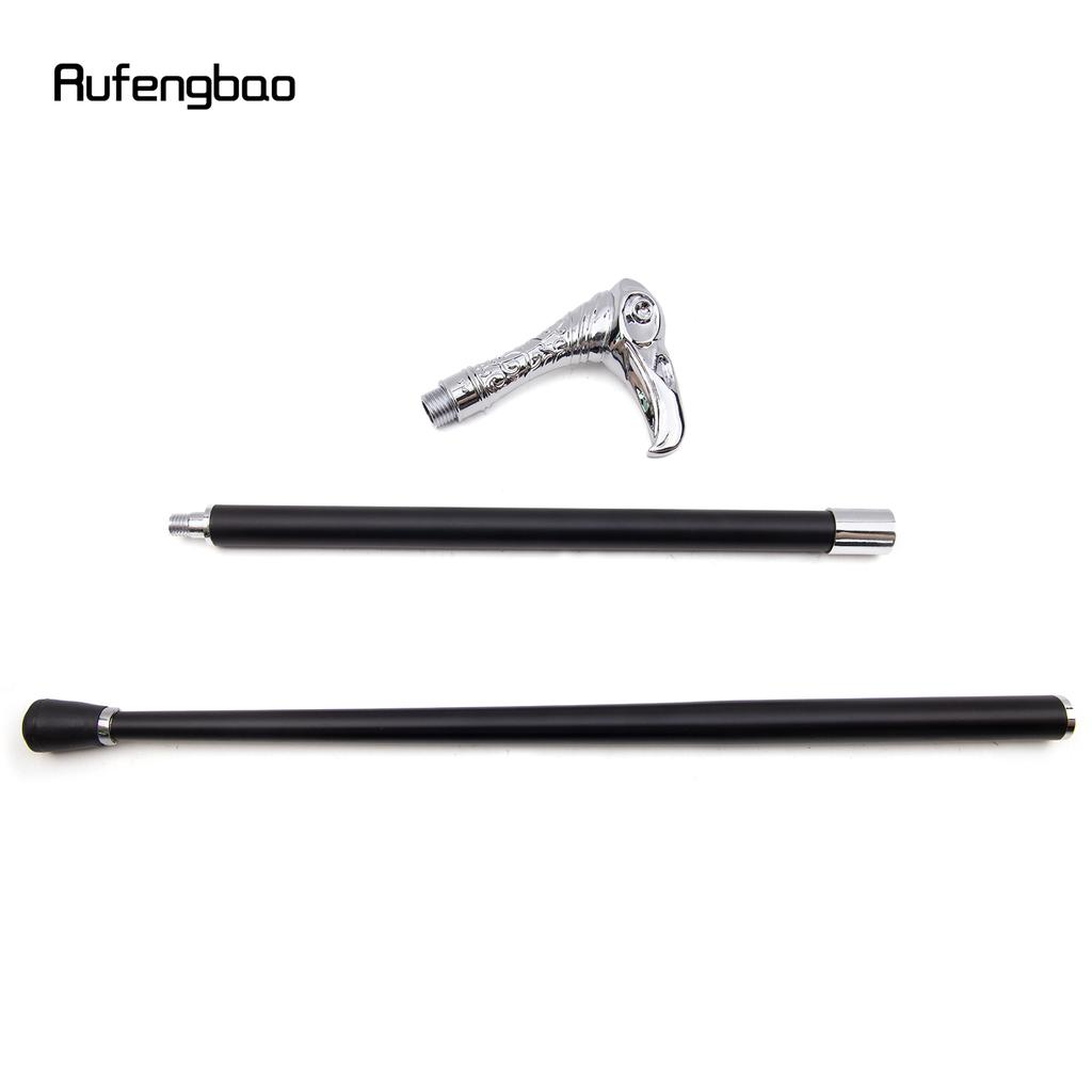 Weißer Adlerkopf, luxuriöser dekorativer Cosplay-Gehstock, eleganter modischer Gehstock, Cosplay-Legierung, Crosier, Vintage-Gehstock, 93 cm