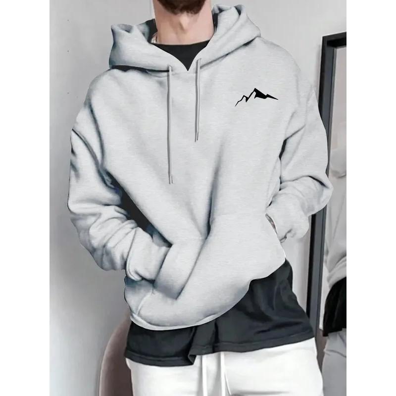 The new men's hooded sweatshirt for Spring and Autumn 2025 features a casual fashionable and soft 3D digital print