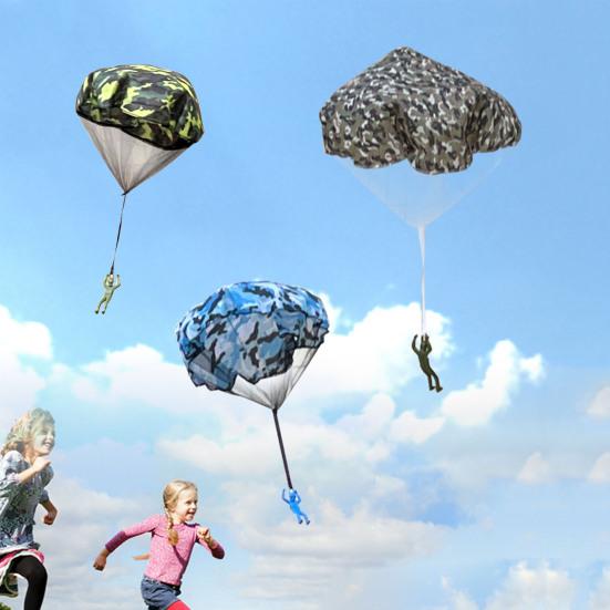 3 Bucăți Jucărie Parașută pentru Copii Jucării de Curte în Aer Liber Promovează Jocul Activ Vârste 3+ Mini Parașută Zmeu din Nailon Fără Încurcături pentru Jocuri de Grup Petreceri de Ziua de Naștere