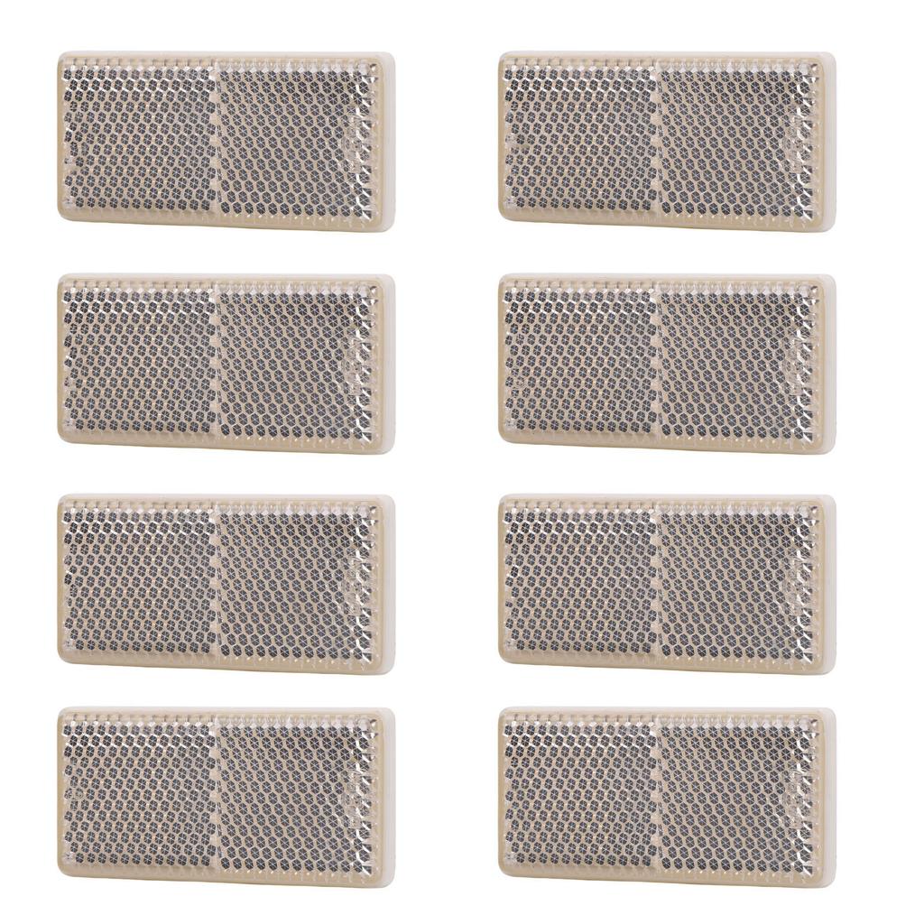 8Pcs Rectangular Reflectors Water Proof Self Adhesive Rectangular Reflective Stickers for Trailer Truck Tractor Boat