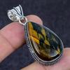Tiger Eye Gemstone Handmade 925 Sterling Silver Jewelry Pendant 2.05" H8D32