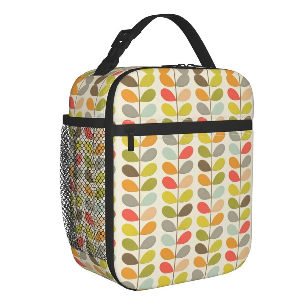 Abstract Flowers Orla Kiely Portable Lunch Box Leakproof Scandinavian Style Thermal Cooler Food Insulated Lunch Bag Kids School