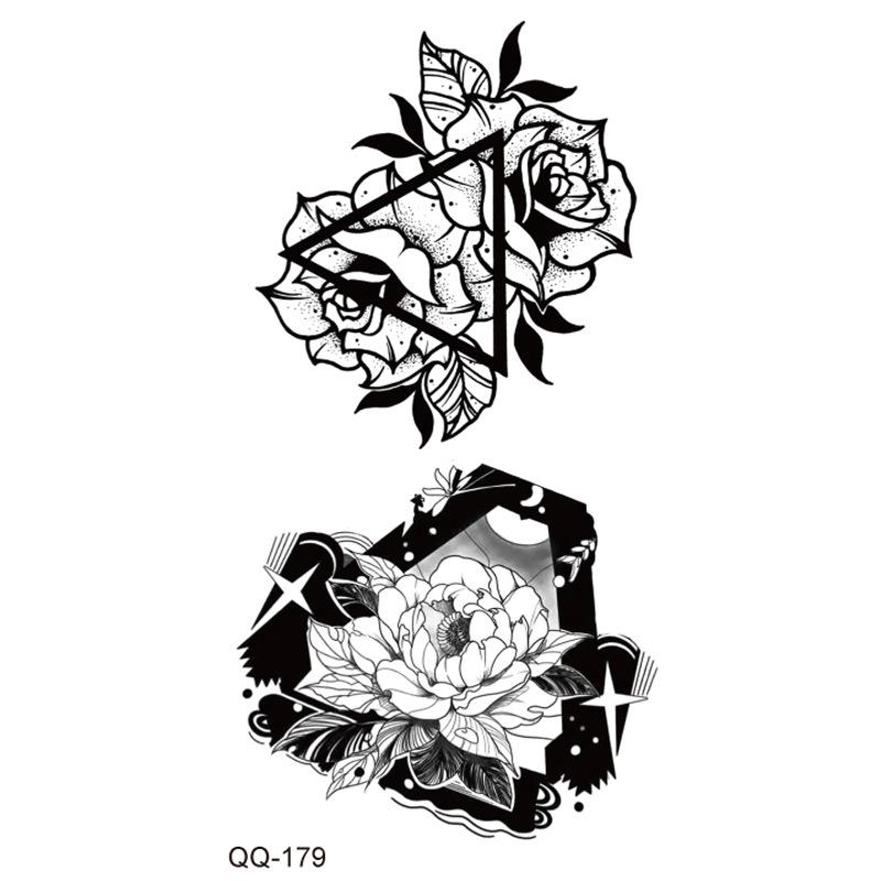 New Style Waterproof Temporary Tattoos: Floral, Butterflies & Lion Designs - Mix & Match Set