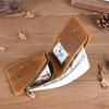 Crazy Horse Genuine Cowhide Men's Bifold Wallet Vintage Horizontal Leather Card Wallet For Male