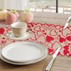 Runner da Tavola a Forma di Cuore in Pizzo per San Valentino Runner da Tavola Rosso Copertura per Anniversario Matrimonio Tappetini per Tavolo da Cucina e Sala da Pranzo