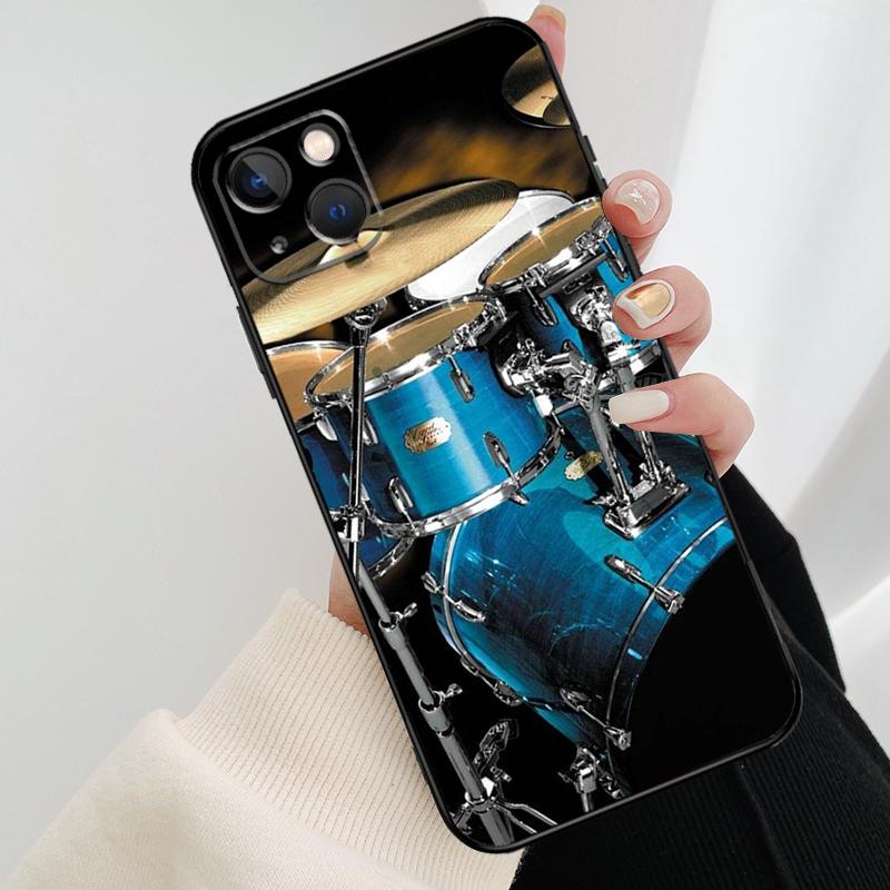 Musical Instrument Drum Phone Case For iPhone 11 12 13 14 15 16 Pro Max Mini X XR XS Max Plus Cover Funda