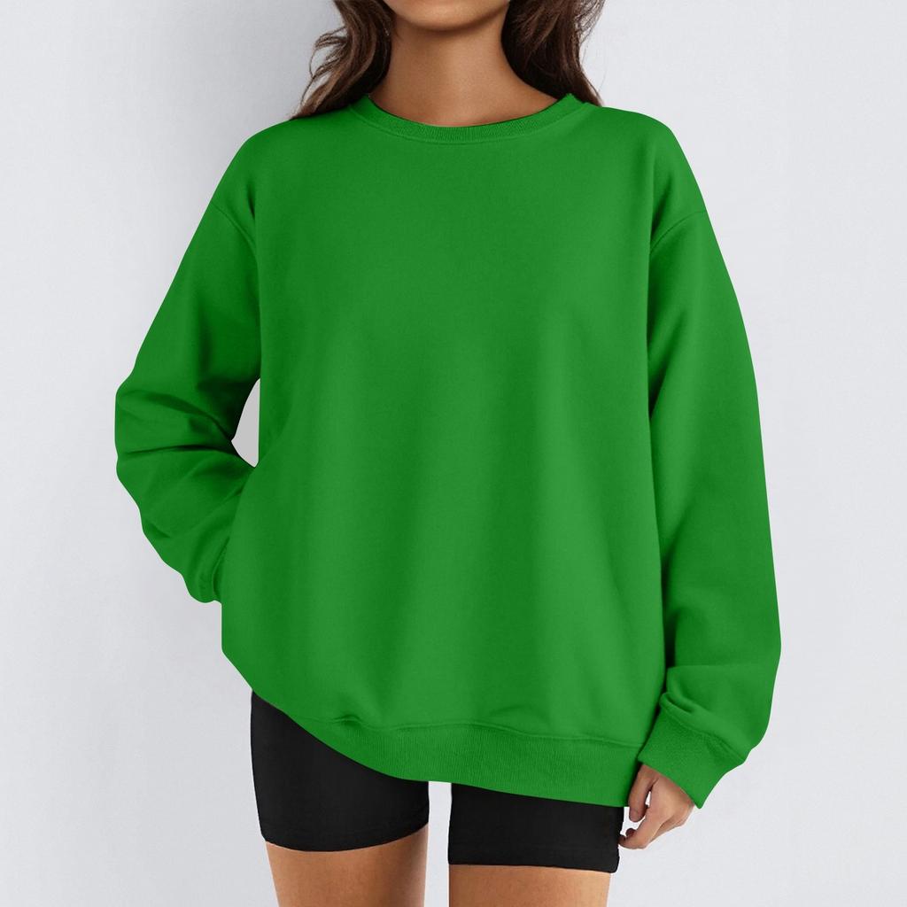 Women Winter Tops Women's Long Sleeve Sweatshirt Casual Crewneck Loose Fit Pollover Fleece Tops