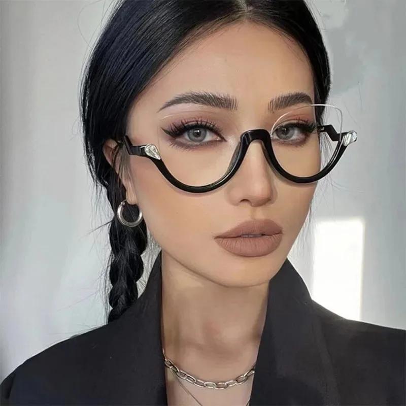 New Women's Half Frame Cat Eye Sun Glasses Women Classic Vintage Sun Glasses Summer Outdoor Travel Eyewear UV400