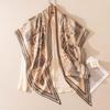 Womens Silk Wool Triangle Scarf Luxury Warm Winter Shawl Office Stylish Wrap Vintage Floral Print