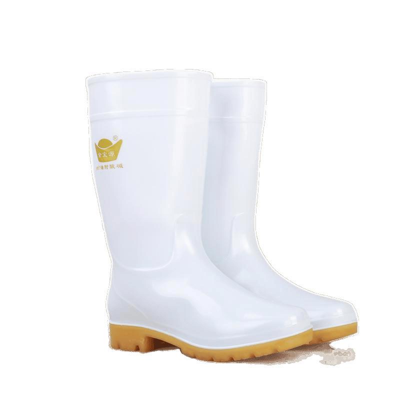 Food Special Rain Shoes White Low Medium and High Tube Thickened Beef Tendon Sole Waterproof, Non-slip, Oil-resistant, Wear-resistant, Acid and Alkal