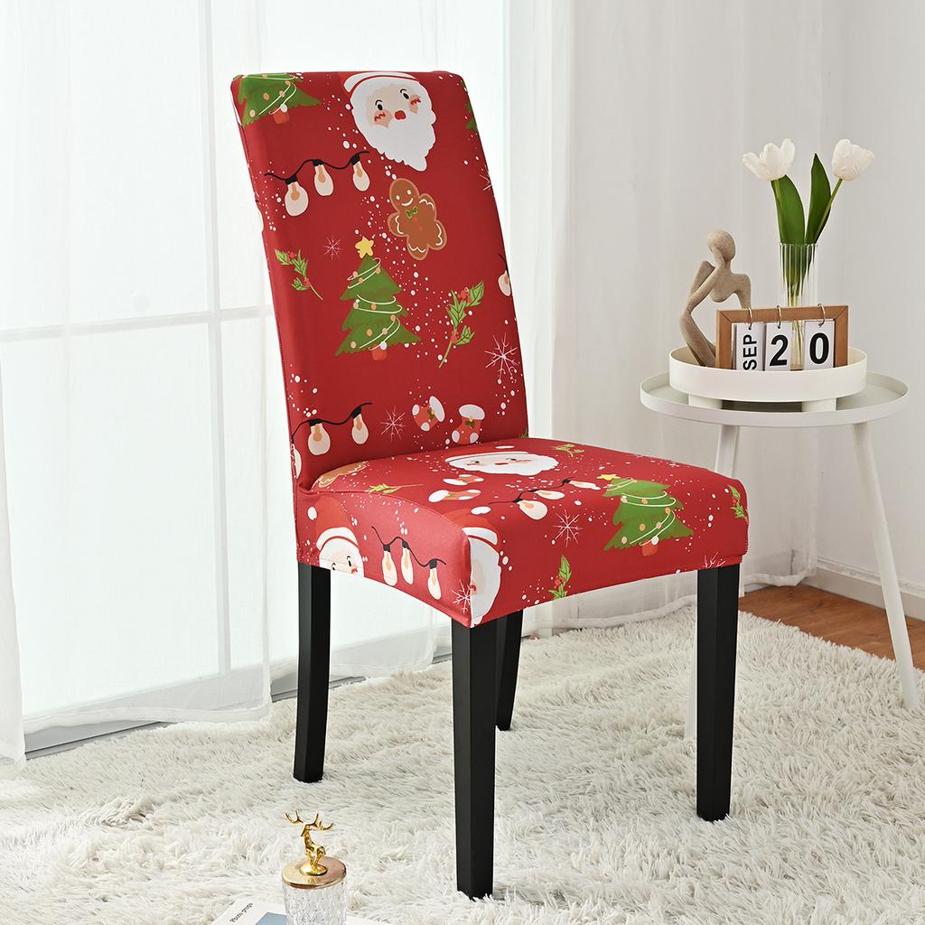 Stretch Print Christmas Chair Cover Christmas Chair Cover Decoration