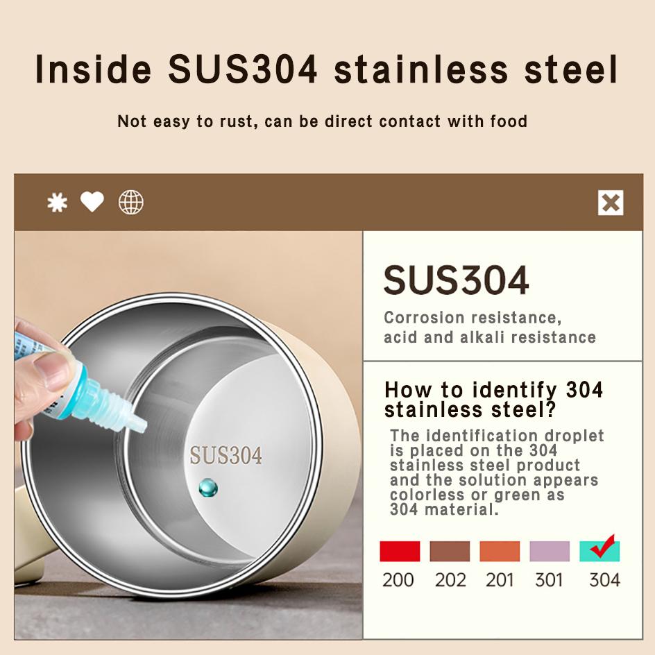 304 Stainless Steel Mugs Office Folding Spoon Portable Safe Healthy Leak-Proof Handle Cup Couple Drink Water Tea Milk Coffee Cup