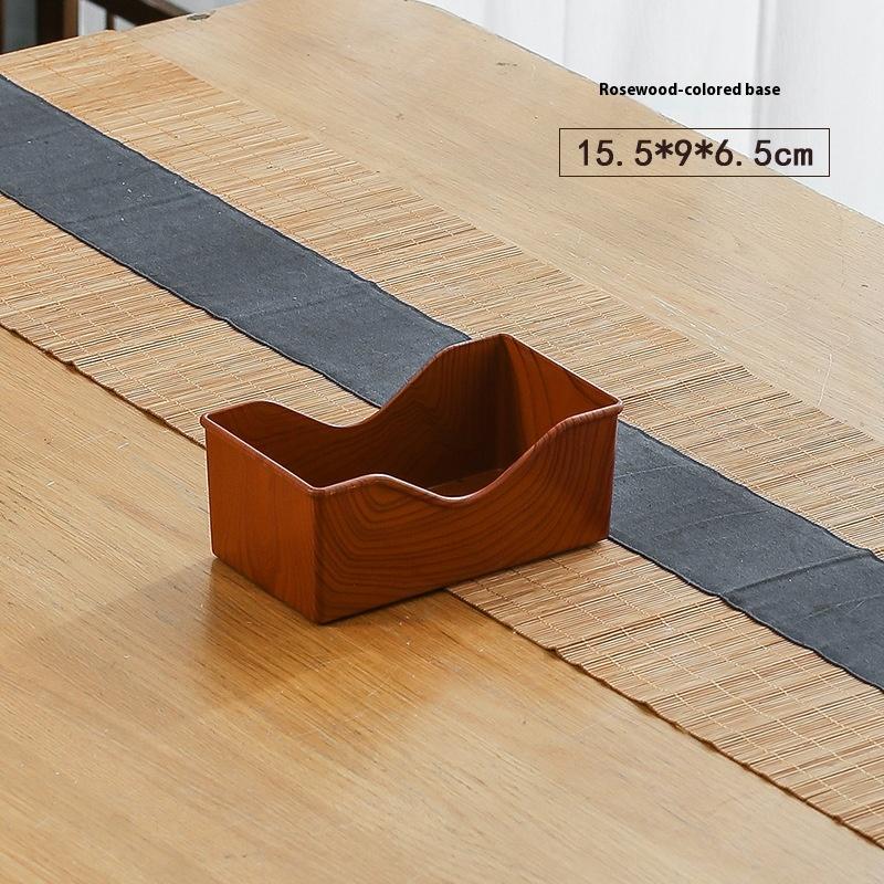 1/2Pcs Japanese Imitation Wood Grain Snack Dish Food Grade Pp Material Vegetable Dish Fruit Dish Kitchen Bowl Dish Dinnerware