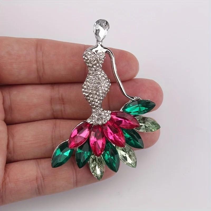Animal Cheetah Alloy Crystal Mermaid Brooch With Security Pin For Women And Men