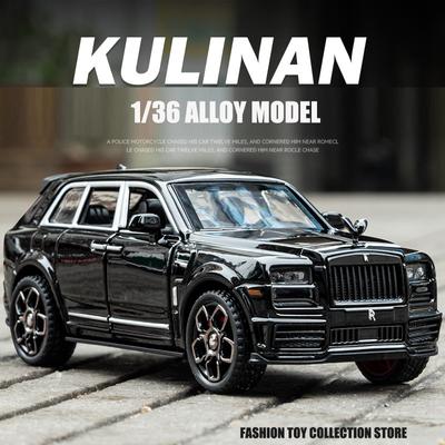 1:36 Cullinan Alloy Car Model Die-cast Toy com som e luz Veículo Ornamentos Brinquedo Som e Luz Puxe para trás Presente Infantil Acessórios da moda