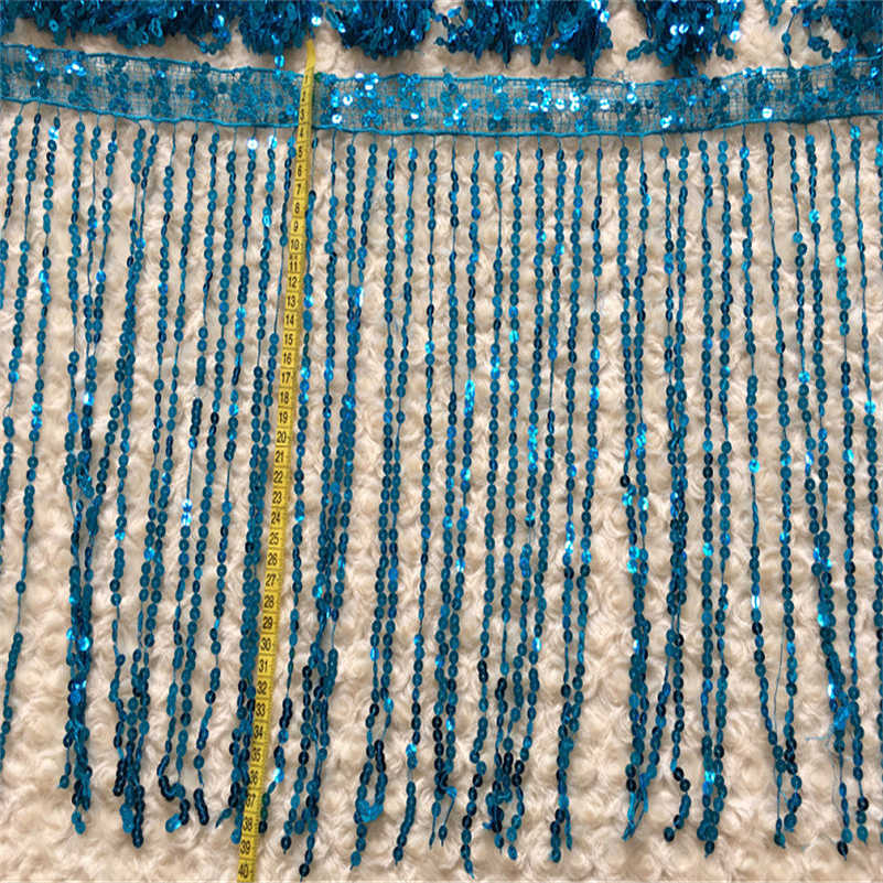 6 Yards Sequins Fringe Fringing 40cm Long Tassel(appox) Trimming Costume Crafts
