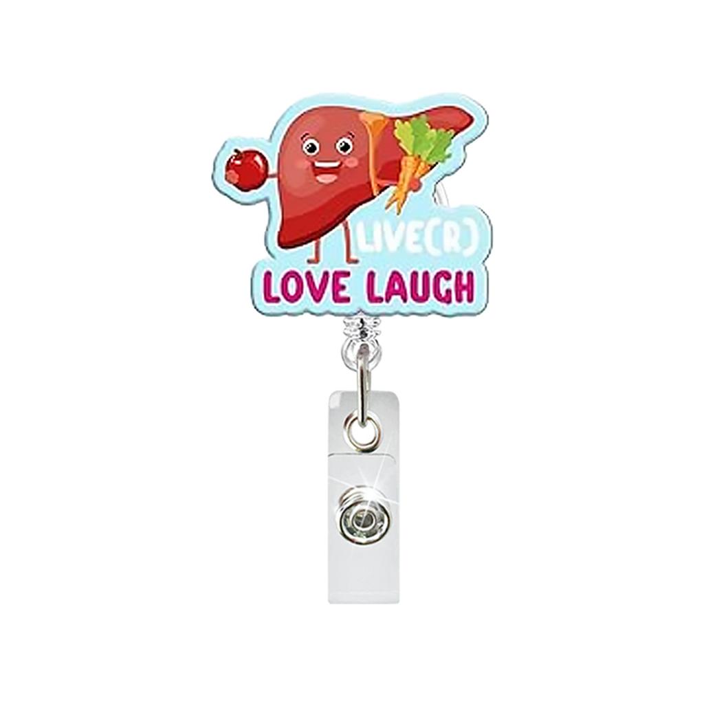 Cute Medical Organ Acrylic Badge Reel Retractable Nurse ID Badge Holder with Lung Kidney Design Clip for Doctor Office Supplies