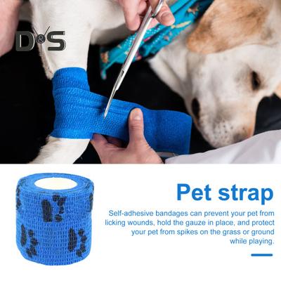 12 Rollen Haustiergurte mit Krallenmuster, selbstklebende Bandagenwickel, atmungsaktive, elastische Haustierwickel für Hunde und Katzen, Krallen, Knöchelverstauchungen und Schwellungen