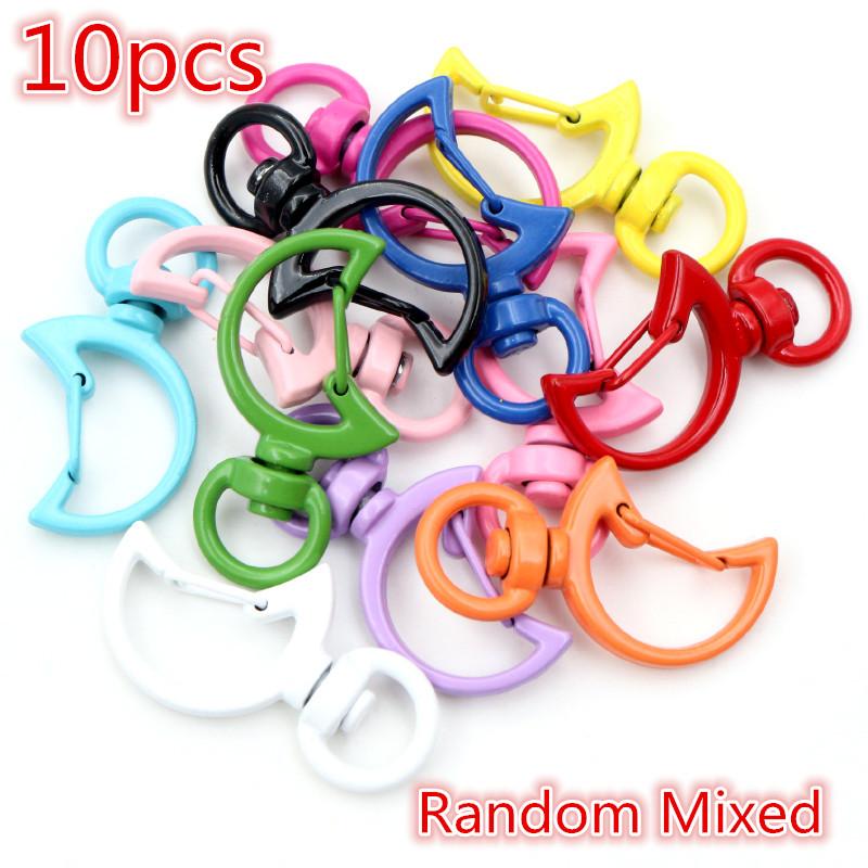 10pcs Random Mixed Snap Hook Trigger Clips Buckles For Keychain Lobster Clasp Hooks for Necklace Key Ring Clasp Jewelry Supplies