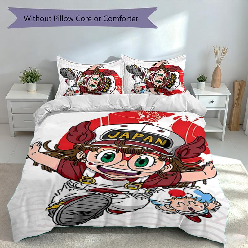 3pcs Arale Duvet Cover Set, Includes 1 Duvet Cover and 2 Pillowcases,Skin-Friendly&Comfortable Fabric,Suitable Bedding Sets