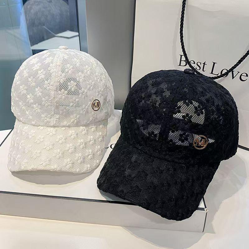 Adjustable Lace Flower Thin Baseball Cap Outdoor Women Summer Sunscreen Sun Hollow Hat Girls Hip Hop Visors Cap
