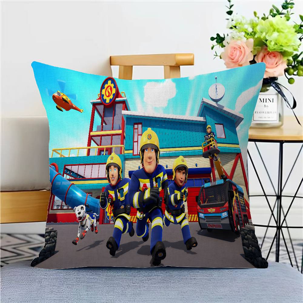 

Fireman Sam Personalized Picture Text Home Decorative Pillows Household Gifts 45x45cm 18x18Inch