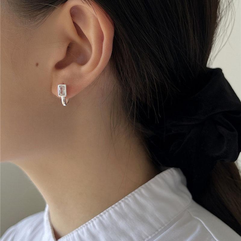 925 zilveren minimalistische geometrische witte zirkoon oorbellen voor dames meisje mode nieuwe sieraden dames cadeau feest