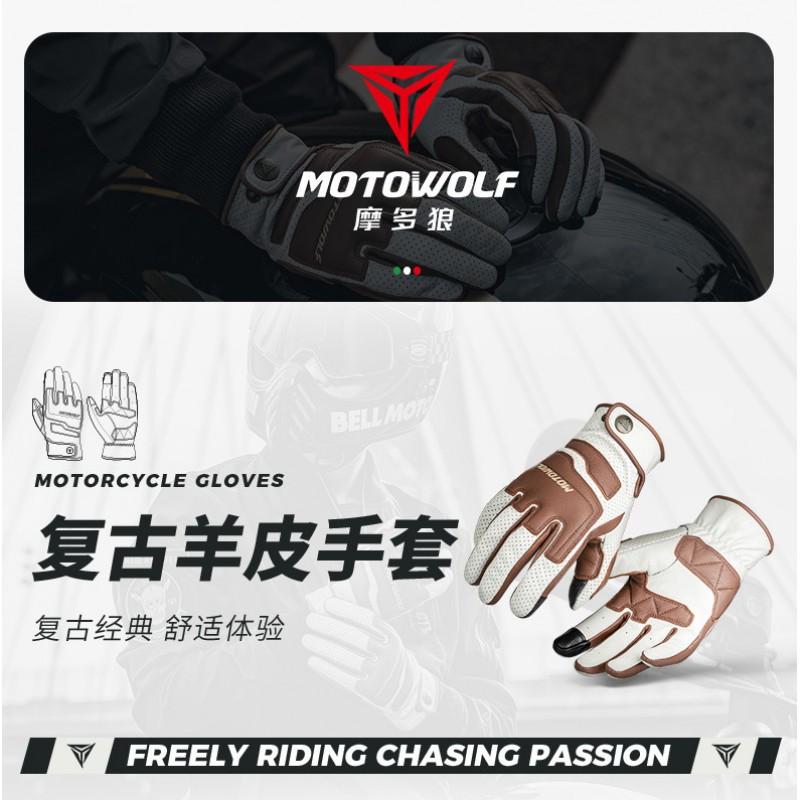 Motorcycle Riding Gloves Full Grain Leather Protective Gear Men Women Spring Summer Autumn Winter Touchscreen Compatible