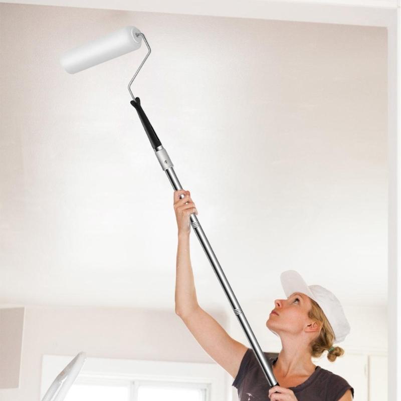 Adjustable Stainless Steel Paint Roller Set Long Household Wall Painting Tool Extendable Roller Poles Easy to Use