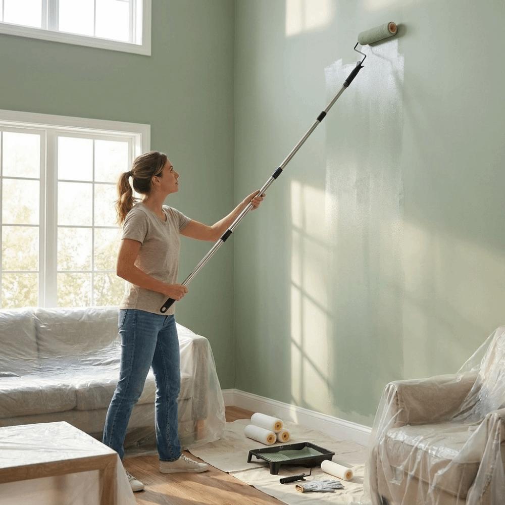 Detachable Paint Roller Extension Pole 170/205/240cm Latex Paint Brush Set Household Use