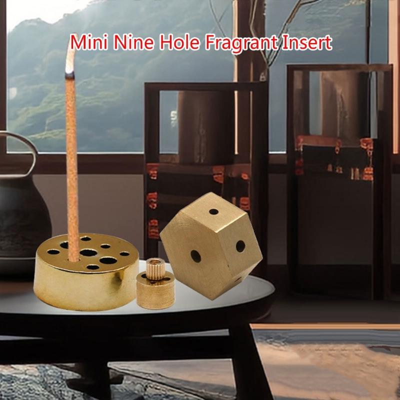Brass Incenses Holder Incenses Stick Holder 9 Hole Incenses Burners for Bedroom Home Decors Yoga Meditations Teahouses