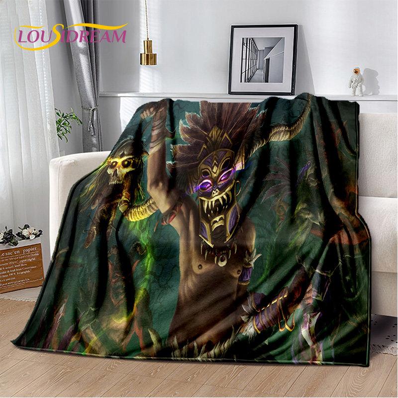 

Мягкое плюшевое одеяло с 3D-изображением персонажа игры Diablo Gamer, фланелевое одеяло, покрывало для гостиной, спальни, кровати, дивана, пикника, покрывало для детей 30x40in