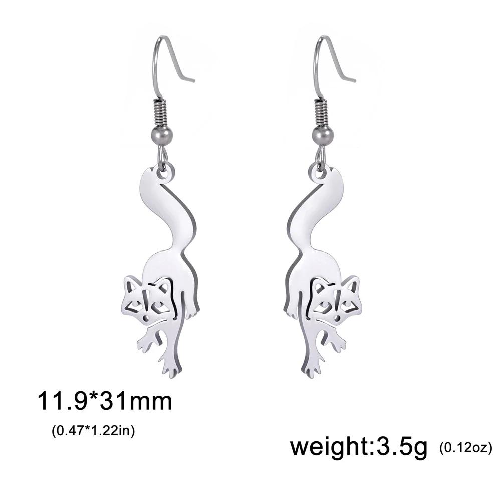 

My Shape Cute Raccoon Drop Earrings for Women Girls Stainless Steel Animals Dangle Earrings Valentine s Day Jewelry Wholesale