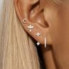 4PCS Fashion Zircon Round Hoop Earring Set Women Temperament Flower Ear Stud Huggie Earring Tragus Piercing Cartilage Jewelry